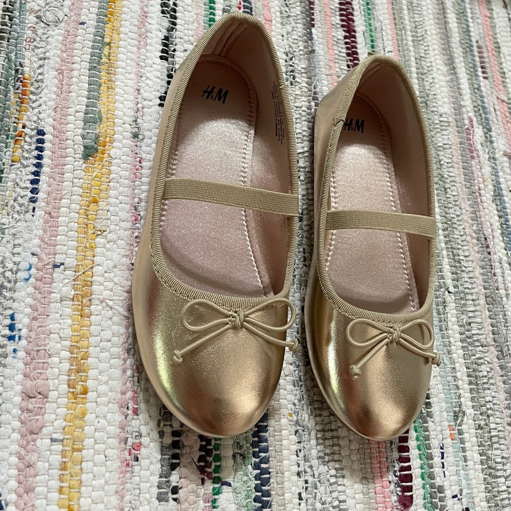H&M Shimmering Rose Gold Kids Ballet Flats